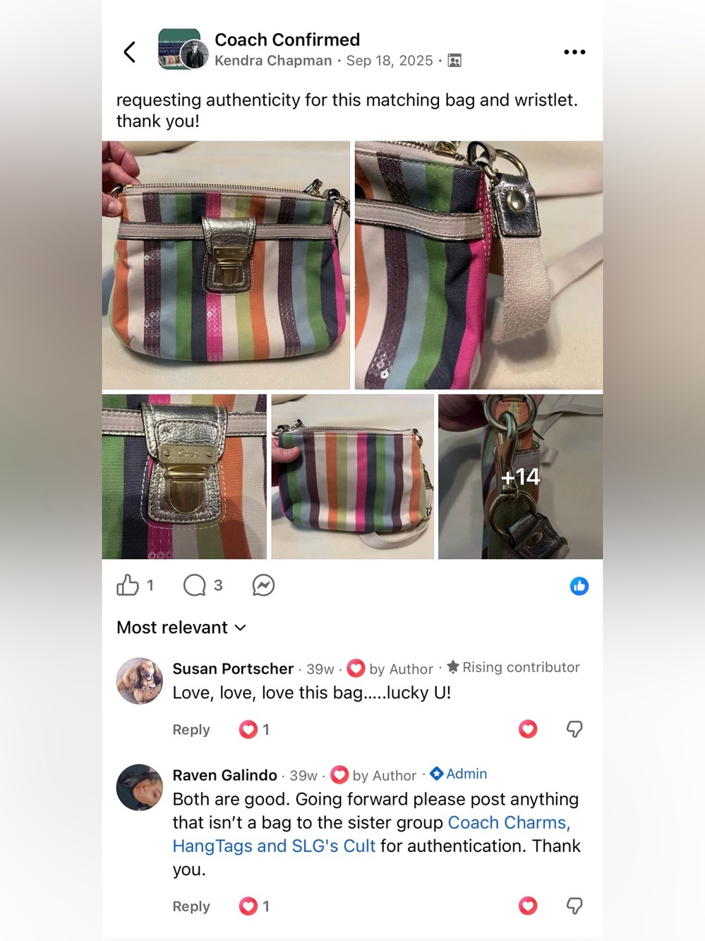 Coach 65th Anniversary Edition Legacy Striped Crossbody Bag with Wallet Set - Picture 16 of 16